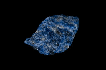 Blue Glaucochroite Mineral on Black