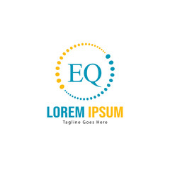 Fototapeta premium Initial EQ logo template with modern frame. Minimalist EQ letter logo vector illustration