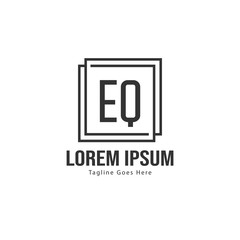 Obraz premium Initial EQ logo template with modern frame. Minimalist EQ letter logo vector illustration
