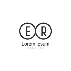 Obraz premium Initial ER logo template with modern frame. Minimalist ER letter logo vector illustration