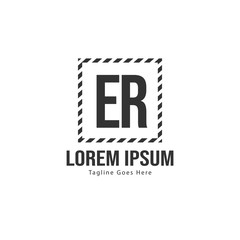 Fototapeta premium Initial ER logo template with modern frame. Minimalist ER letter logo vector illustration
