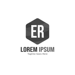 Fototapeta premium Initial ER logo template with modern frame. Minimalist ER letter logo vector illustration