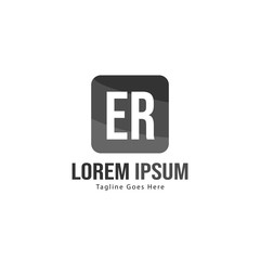 Fototapeta premium Initial ER logo template with modern frame. Minimalist ER letter logo vector illustration