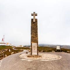 Fototapeta na wymiar Stella with the cross at Cape Roca in Portugal.