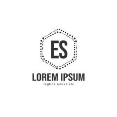 Initial ES logo template with modern frame. Minimalist ES letter logo vector illustration