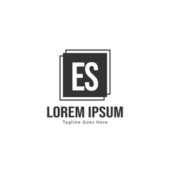 Fototapeta premium Initial ES logo template with modern frame. Minimalist ES letter logo vector illustration