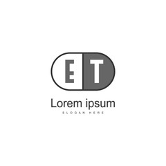 Fototapeta premium Initial ET logo template with modern frame. Minimalist ET letter logo vector illustration