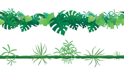 Vector tropical leaves seamless pattern.