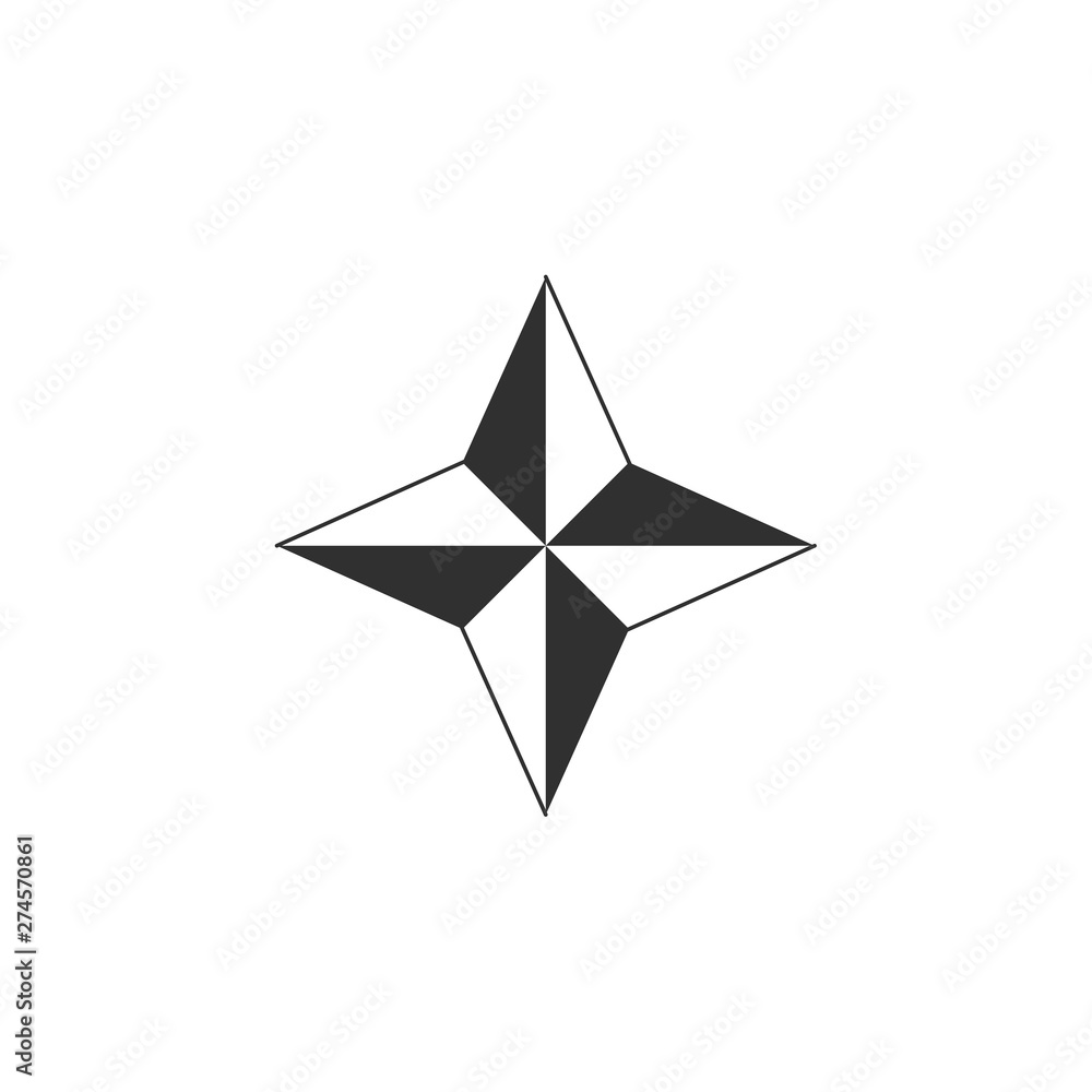 Aufkleber compass icon template black color editable. compass symbol flat vector sign isolated on white backgr