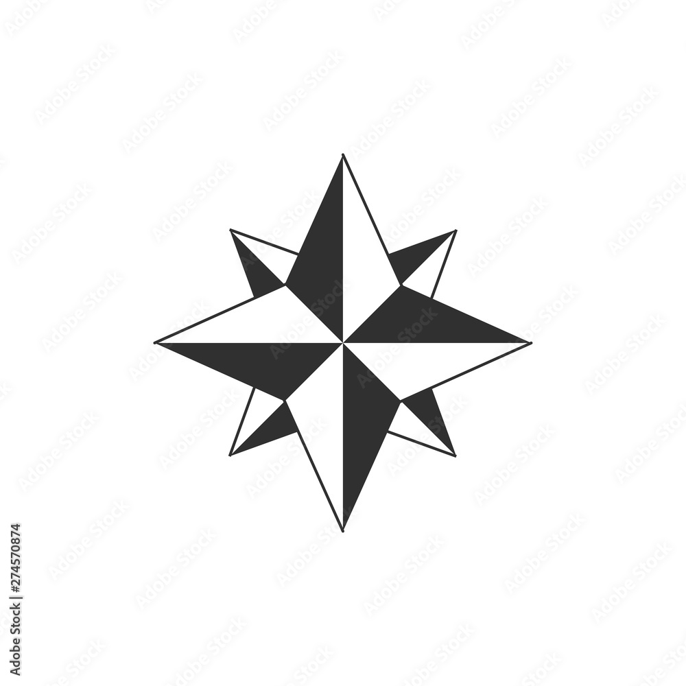 Poster compass icon template black color editable. compass symbol flat vector sign isolated on white backgr