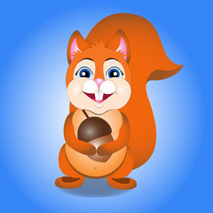Vector illustration of cartoon squirrel