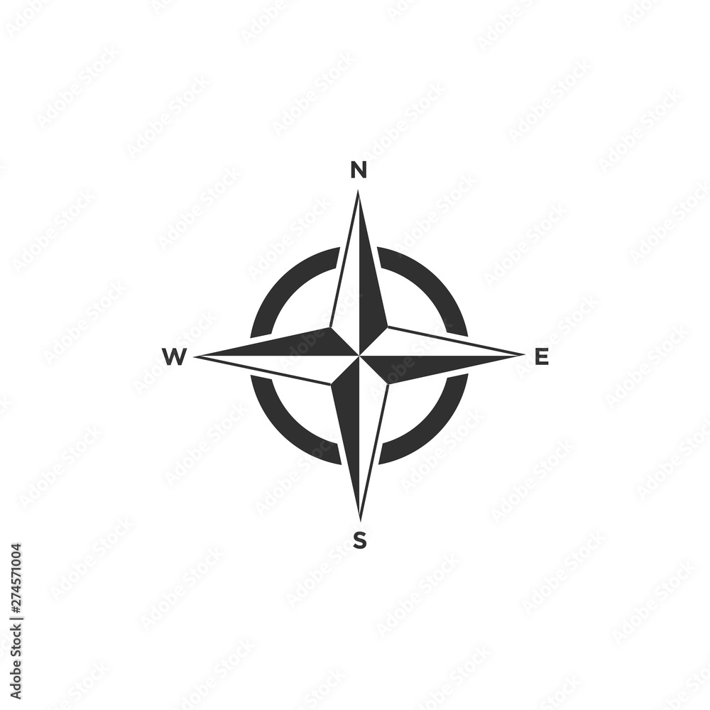 Aufkleber compass icon template black color editable. compass symbol flat vector sign isolated on white backgr