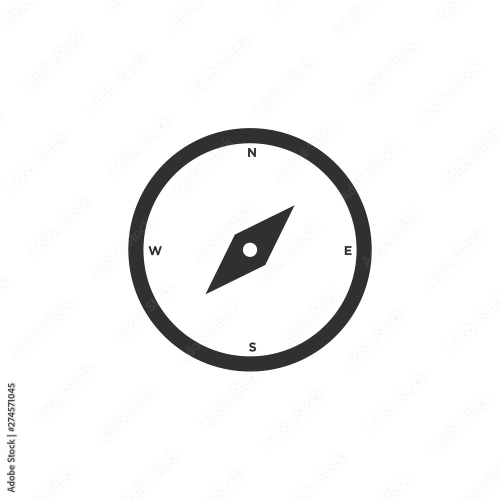 Poster Compass icon template black color editable. Compass symbol Flat vector sign isolated on white background. Simple logo vector illustration for graphic and web design.