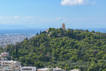 Naklejka premium Philopappos Monument as seen from Acropolis hill, Athens, Greece
