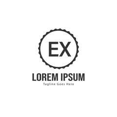 Fototapeta na wymiar Initial EX logo template with modern frame. Minimalist EX letter logo vector illustration