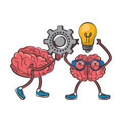 Human brain intelligence and creativity cartoons