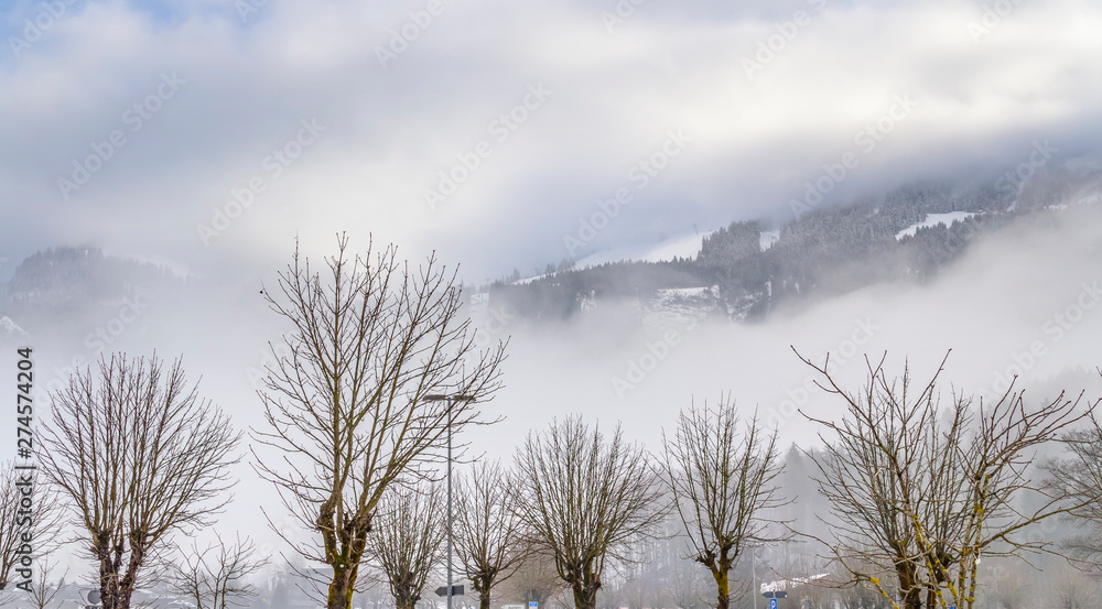 Sticker cloudy alpine scenery