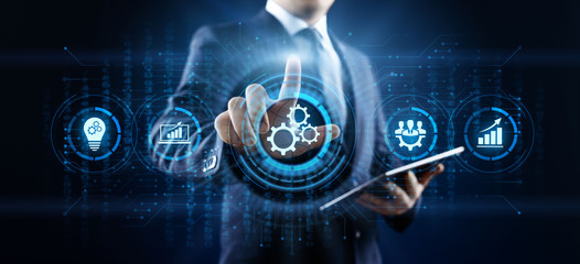 Business process automation industrial technology innovation optimisation concept.