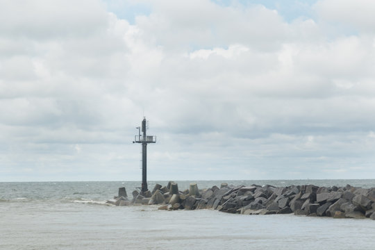 Entrance To The Seaport Of Klaipeda In Winter