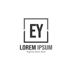Obraz premium Initial EY logo template with modern frame. Minimalist EY letter logo vector illustration