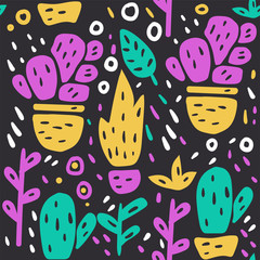 Leafs ans succulents pattern