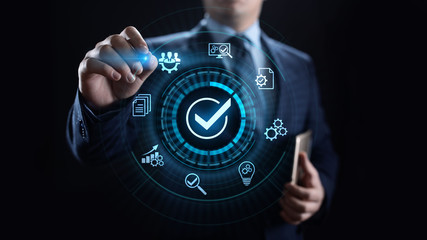 Standards quality Assurance control standardisation and certification concept.