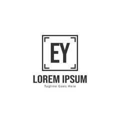 Initial EY logo template with modern frame. Minimalist EY letter logo vector illustration