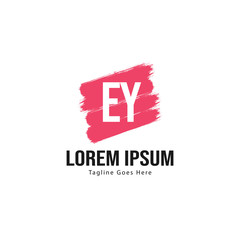 Obraz premium Initial EY logo template with modern frame. Minimalist EY letter logo vector illustration