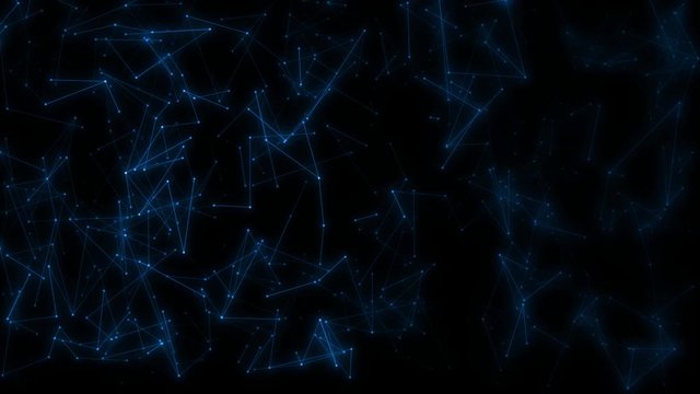 3D Rendering of loop abstract 4K network connection with connected dots and lines. Smooth animation. Seamless cg loopable. For Business, technology, block chain, crypto currency, telecom background