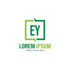Obraz premium Initial EY logo template with modern frame. Minimalist EY letter logo vector illustration