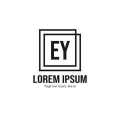 Obraz premium Initial EY logo template with modern frame. Minimalist EY letter logo vector illustration