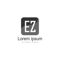 Fototapeta premium Initial EZ logo template with modern frame. Minimalist EZ letter logo vector illustration