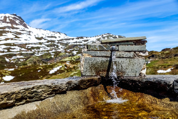 Brunnen am Simplonpass, Schweiz 