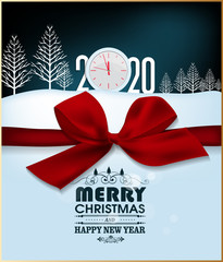 Naklejka na ściany i meble Happy New Year 2020, merry christmas. Happy Chinese New Year 2020 year of the rat