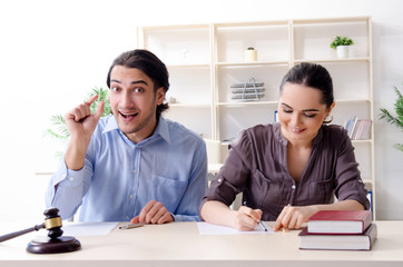 Young family in marriage divorce concept 