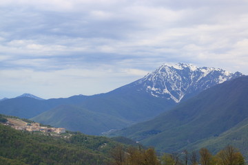 Snow-capped peaks of the Caucasus Mountains