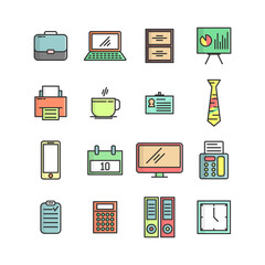 Office icon set vector