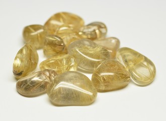 Rutile Quartz tumbled gemstones