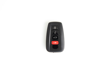 Modern car remote key on the white isolated background