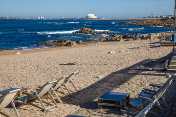 Coast and beach of Porto, Portugal