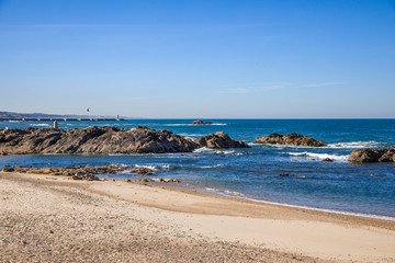 Coast and beach of Porto, Portugal