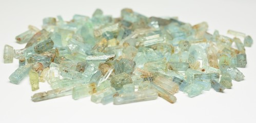 Aquamarine raw gemstones