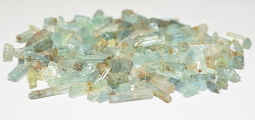 Aquamarine raw gemstones