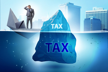 Debt and loan concept with hidden iceberg