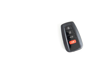 Modern car remote key on the white isolated background