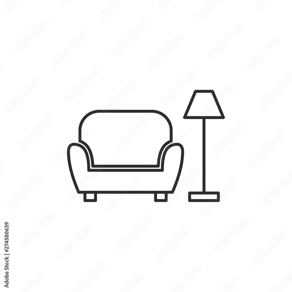 Aufkleber sofa furniture couch icon template black color editable. sofa furniture symbol flat vector sign isol