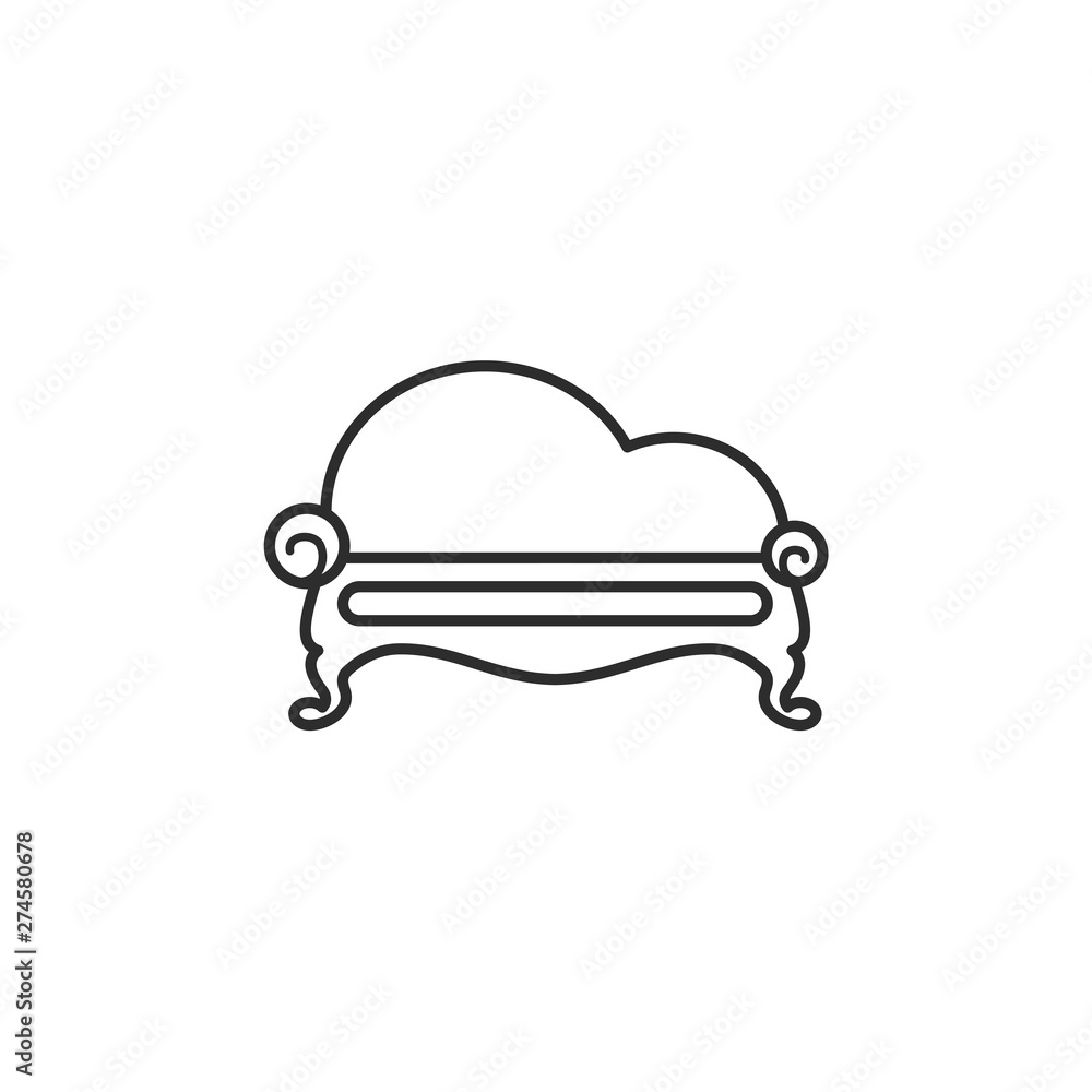 Poster sofa furniture couch icon template black color editable. sofa furniture symbol flat vector sign isol