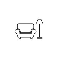 sofa furniture couch icon template black color editable. sofa furniture symbol Flat vector sign isolated on white background. Simple logo vector illustration for graphic and web design.