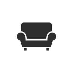 sofa furniture couch icon template black color editable. sofa furniture symbol Flat vector sign isolated on white background. Simple logo vector illustration for graphic and web design.