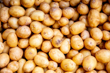 Potatoes at the market display